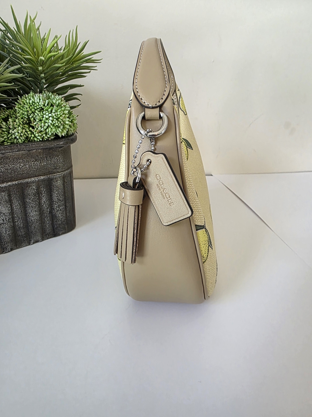 Coach Mini Carmen Lemon Print Coated Canvas Crossbody + Matching Trigger Charm - Picture 5 of 16